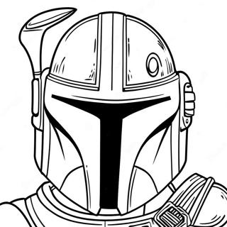 Detailed Mandalorian Helmet Coloring Page 73295-58038