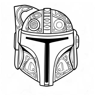 Detailed Mandalorian Helmet Coloring Page 73295-58040