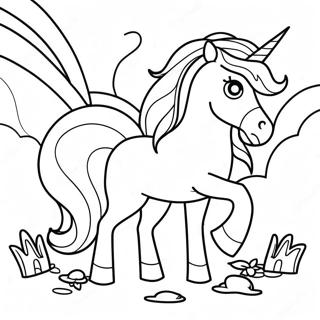 Unicorn Rainbow Coloring Pages