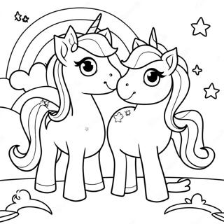 Unicorn Rainbow Coloring Pages