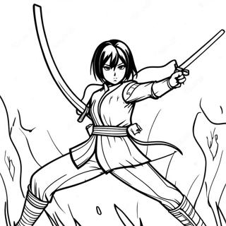 Mikasa In Battle Stance Coloring Page 73345-58073