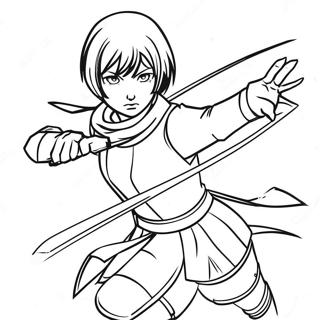 Mikasa In Battle Stance Coloring Page 73345-58074