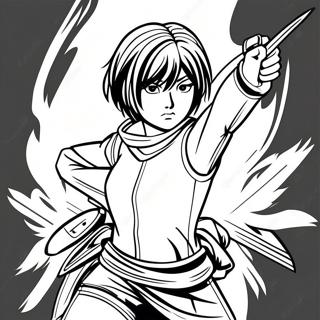 Mikasa In Battle Stance Coloring Page 73345-58075