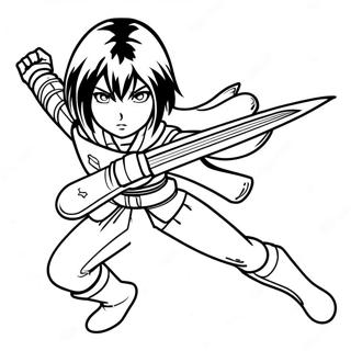 Mikasa In Battle Stance Coloring Page 73345-58076