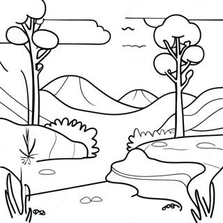 Minimalist Nature Scene Coloring Page 7340-5864