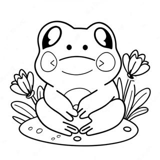 Cute Frog Squishmallow With Flowers Coloring Page 73455-58168