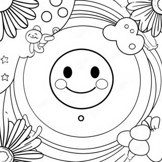 Cute Japan Flag With Smiley Face Coloring Page 73475-58177