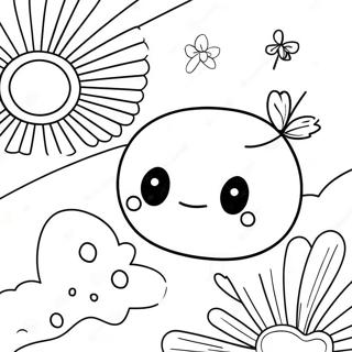 Cute Japan Flag With Smiley Face Coloring Page 73475-58178