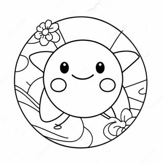 Cute Japan Flag With Smiley Face Coloring Page 73475-58179