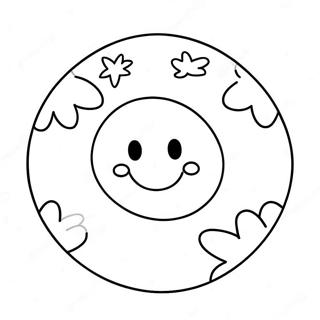 Cute Japan Flag With Smiley Face Coloring Page 73475-58180