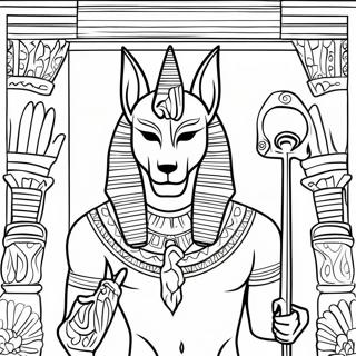 Anubis With The Golden Ankh Coloring Page 73515-58209