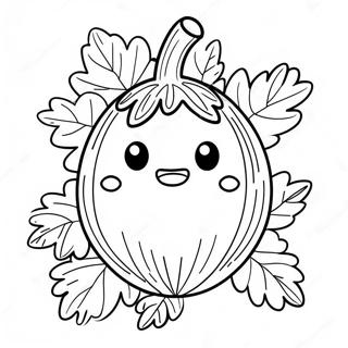 Cute Acorn With A Smiling Face Coloring Page 7351-5852