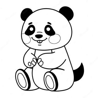 Cute Qiqi With Panda Coloring Page 73545-58241