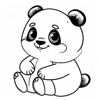 Cute Qiqi With Panda Coloring Page 73545-58242