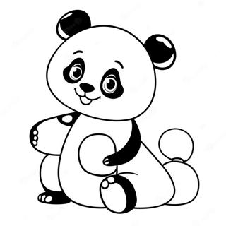 Cute Qiqi With Panda Coloring Page 73545-58243