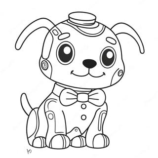 Page À Colorier Chien Robot Mignon Avec Nœud Papillon 73575-58267