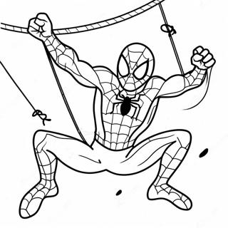 Creepy Zombie Spiderman Swinging Coloring Page 73595-58281