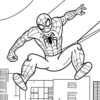 Creepy Zombie Spiderman Swinging Coloring Page 73595-58284