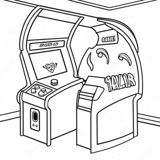 Retro 80s Arcade Game Coloring Page 73745-58389