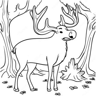 Realistic Deer Antler Coloring Page 73754-58393