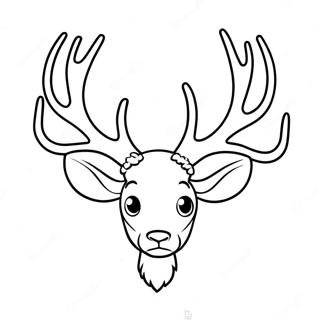 Cartoon Deer Antler Coloring Page 73755-58401