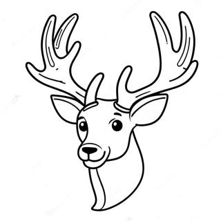 Cartoon Deer Antler Coloring Page 73755-58402