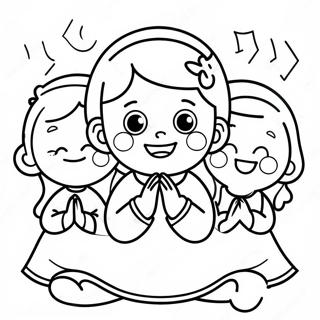 Joyful Children Praying Coloring Page 73795-58440