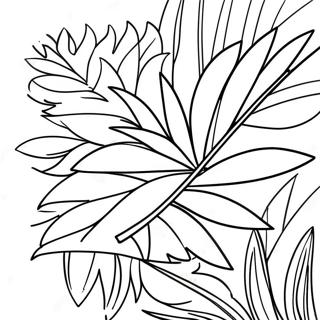 Colorful Palm Leaves Coloring Page 73835-58472