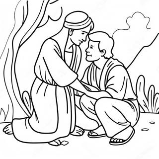 Good Samaritan Helping A Stranger Coloring Page 73844-58481