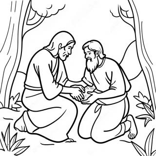 Good Samaritan Helping A Stranger Coloring Page 73844-58482