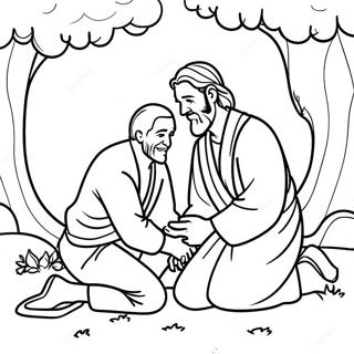 Good Samaritan Helping A Stranger Coloring Page 73844-58484