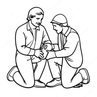 Caring Good Samaritan With A First Aid Kit Coloring Page 73845-58473