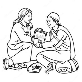 Caring Good Samaritan With A First Aid Kit Coloring Page 73845-58475