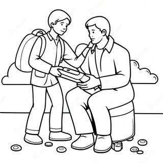 Caring Good Samaritan With A First Aid Kit Coloring Page 73845-58476