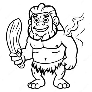 Caveman Coloring Pages