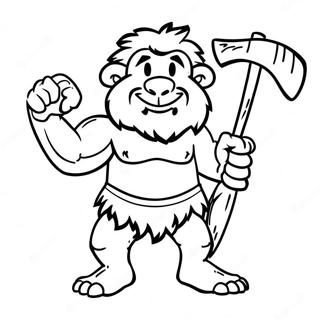 Funny Caveman With Club Coloring Page 73865-58490