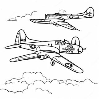 Vintage B 17 Bomber Flying Coloring Page 73905-58521