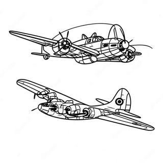 Vintage B 17 Bomber Flying Coloring Page 73905-58523