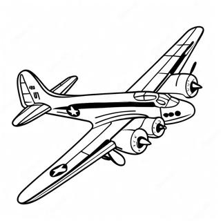 Vintage B 17 Bomber Flying Coloring Page 73905-58524