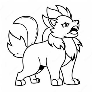 Flaming Arcanine Coloring Page 73925-58538