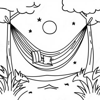 Cozy Hammock Under A Starry Sky Coloring Page 73945-58562