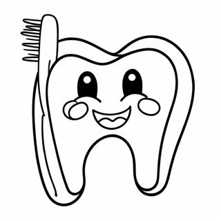 Cheerful Toothbrush And Tooth Coloring Page 73975-58585