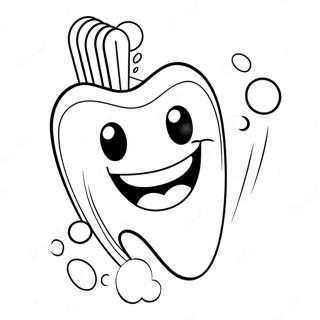 Cheerful Toothbrush And Tooth Coloring Page 73975-58587