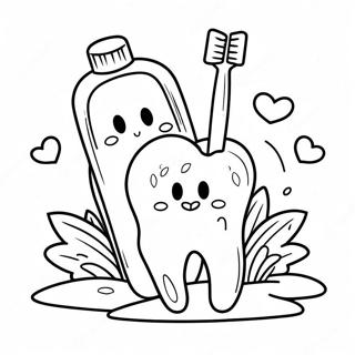 Cheerful Toothbrush And Tooth Coloring Page 73975-58588