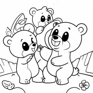 Teddiursa Playing With Friends Coloring Page 73995-58605