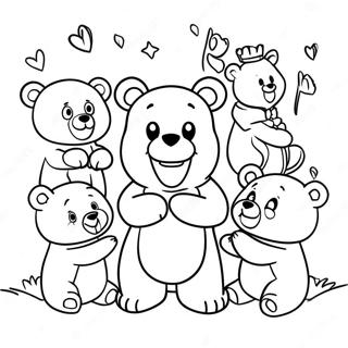 Teddiursa Playing With Friends Coloring Page 73995-58607