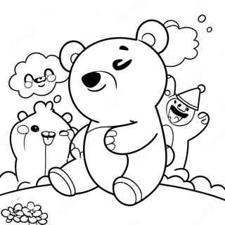 Teddiursa Playing With Friends Coloring Page 73995-58608