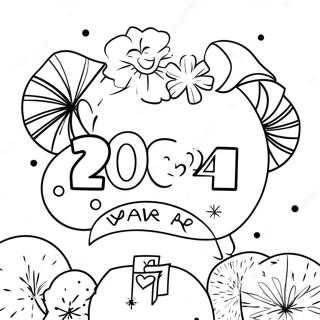 New Year 2024 Celebration Coloring Page 7400-5894