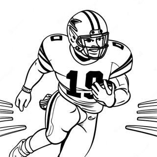 Ezekiel Elliott Running With Football Coloring Page 74015-58613