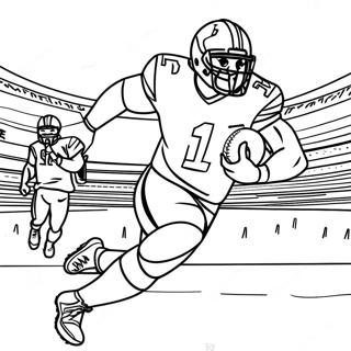 Ezekiel Elliott Running With Football Coloring Page 74015-58616